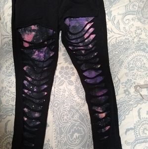 Shredded galaxy leggings